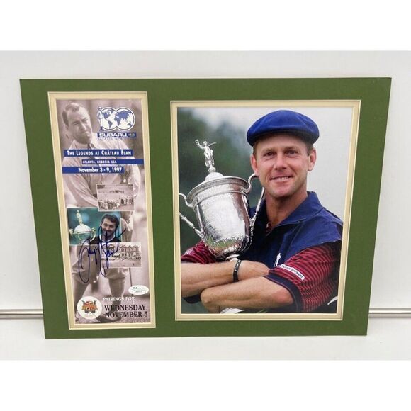 Payne Stewart Signed Pamphlet Pairings 1997 Memorabilia Display Photo Matted JSA - Picture 1 of 7